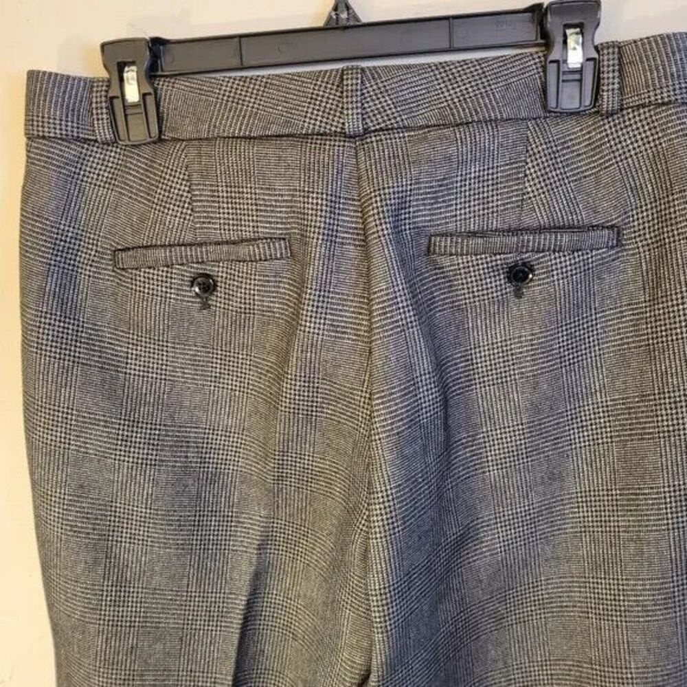 Banana Republic neutral plaid ankle length pants zip close, pockets, sz 8 petite - Picture 6 of 8